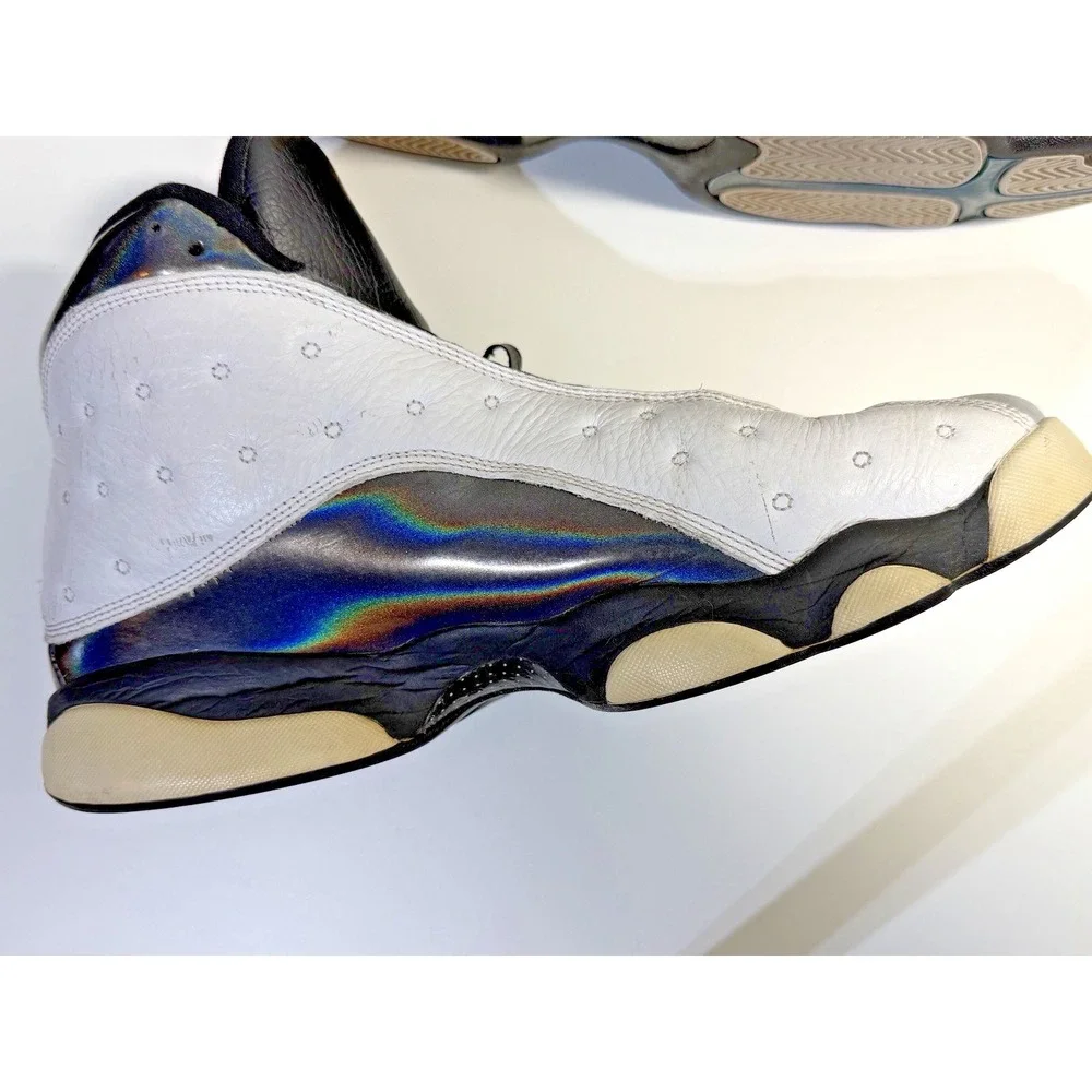 Retro Barons Air Jordan 13 Hologram Men Sz 13 Wolf Gray White Sneaker 2014